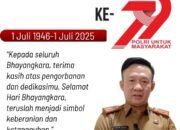 Sekretaris Daerah Provinsi Lampung Dr. Marindo Kurniawan, S.T., M.M., Mengucapkan Digahayu Kepolisian Negara Republik Indonesia Yang ke-79 “Polri Untuk Masyarakat”