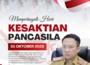 Sekretaris Daerah Provinsi Lampung, Dr. MARINDO KURNIAWAN, S.T., M.M., mengucapkan selamat memperingati Hari Kesaktian Pancasila, 1 Oktober 2025