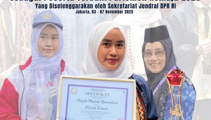 Assyifa Madita Ramadhani, Siswi SMAN 2 Bandar Lampung, Raih Peserta Terbaik Parlemen Remaja 2025